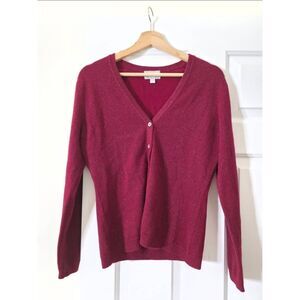 Pure cashmere Metalic Burgundy Cashmere Sweater Cardigan US 6